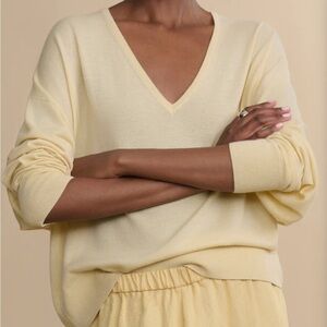 Jenni Kayne Soft Yellow V-Neck Sweater